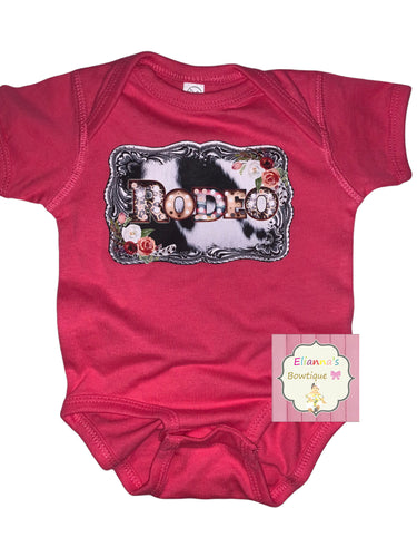 Baby pink rodeo shirt /cowhide