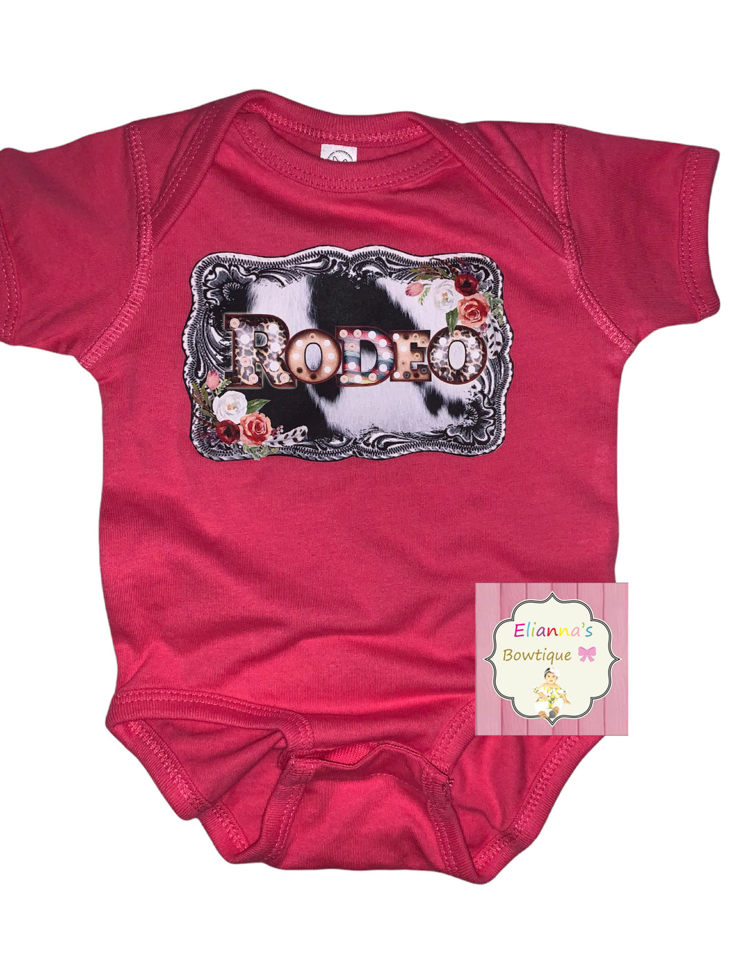 Baby pink rodeo shirt /cowhide