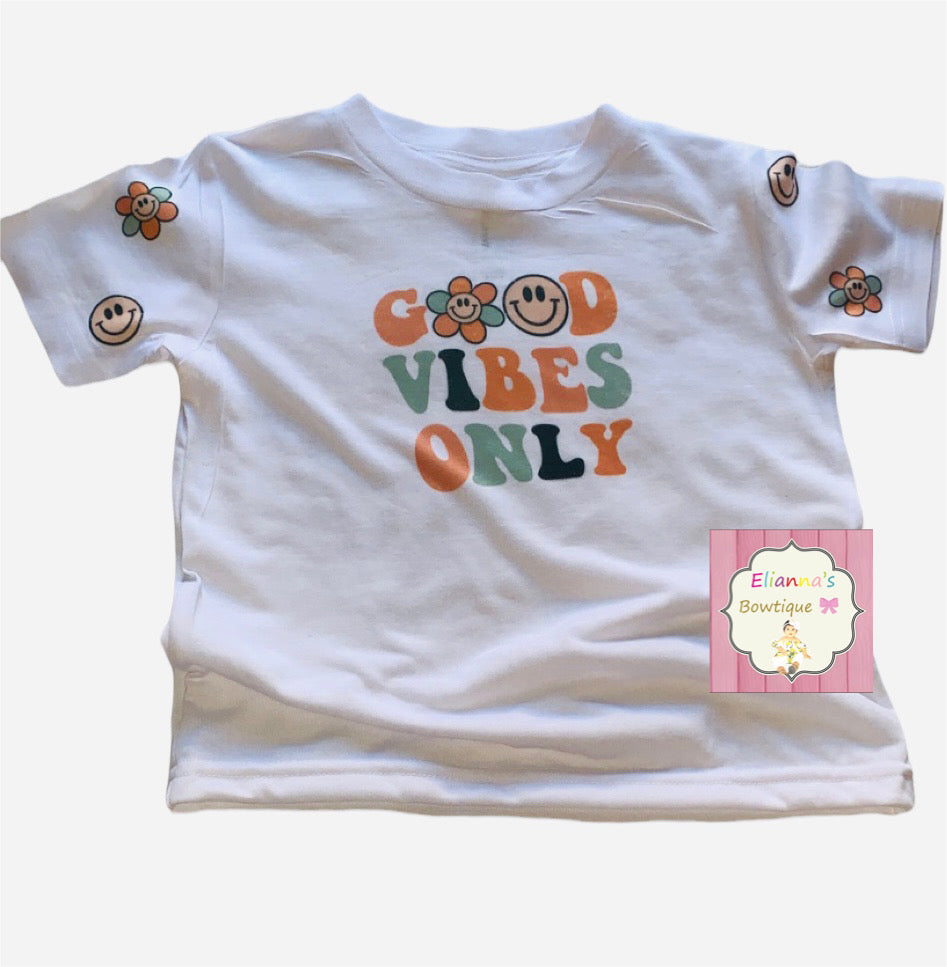 Good vibes only shirt / baby/ kids/adult/boho /