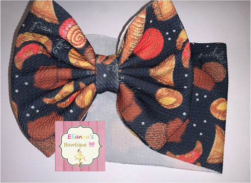 Pan Dulce / conchas headwrap/clip bow - Elianna's Bowtique