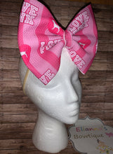 Load image into Gallery viewer, Baby nylon headband/ love pink/ puff bow - Elianna&#39;s Bowtique