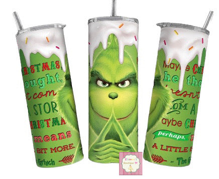 Christmas Grinch tumbler cup/Vasos/navidad