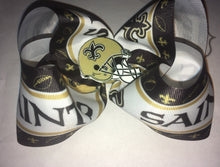 Load image into Gallery viewer, New Orleans Saints Football Hair Bow