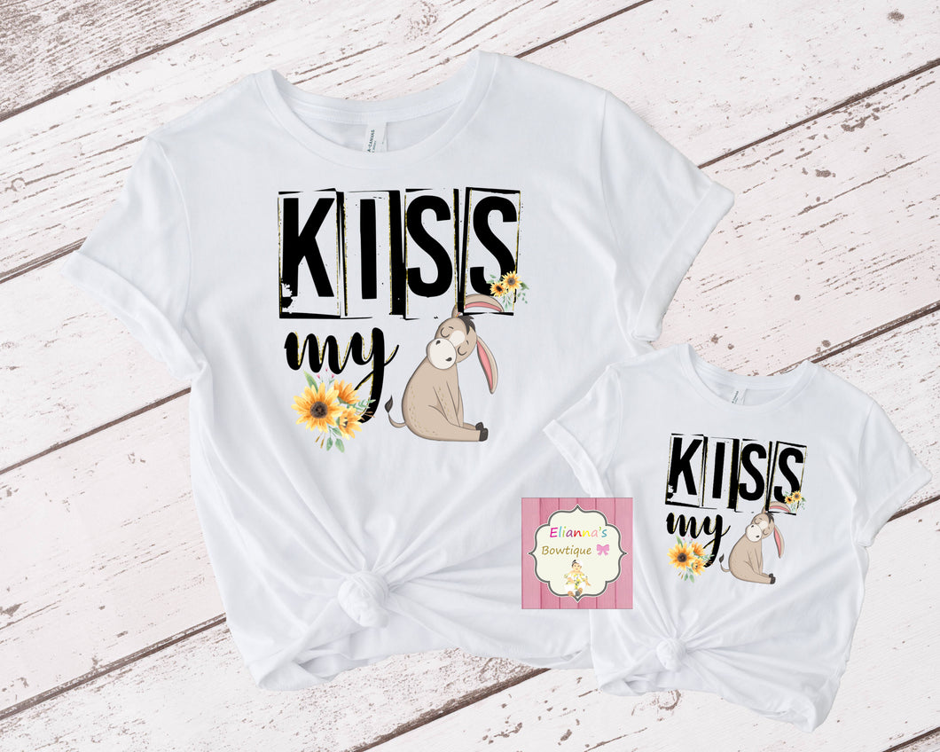 Kiss my .. shirt/burro/donkey/kids/adult