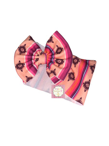 Pink aztec print headwrap/ rosa