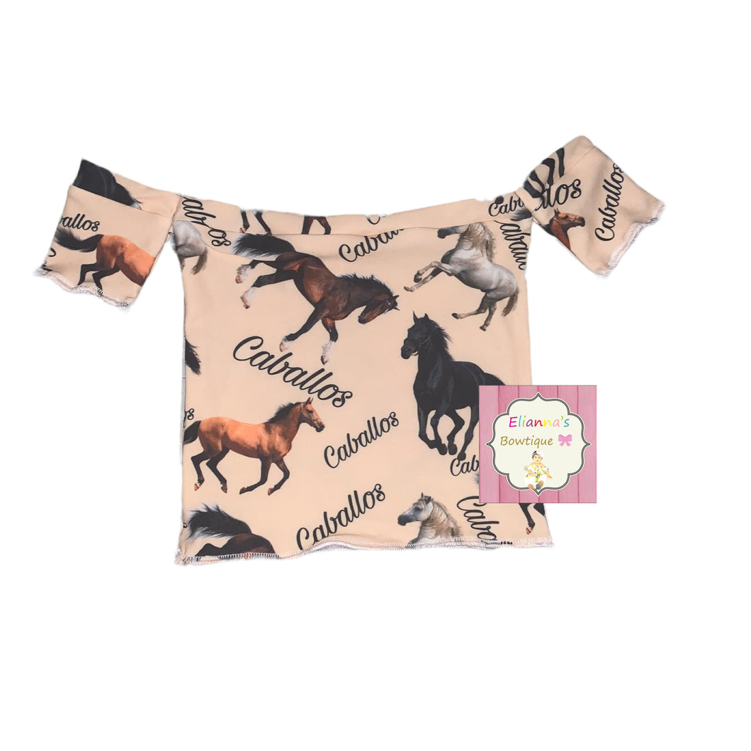 Horses off shoulder shirt /top/caballos/EXCLUSIVE