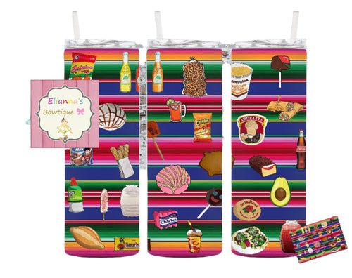 Mexican snack tumbler/Dulces mexicanos/tacos