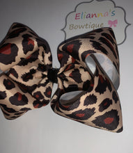 Load image into Gallery viewer, Cheetha leopard hair bow - Elianna&#39;s Bowtique