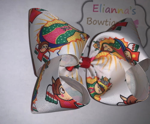 Virgen de Guadalupe hair bow/Virgen Maria