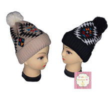 Cargar imagen en el visor de la galería, Aztec print beanie /one size /toddler,youth &amp; adult /gorro