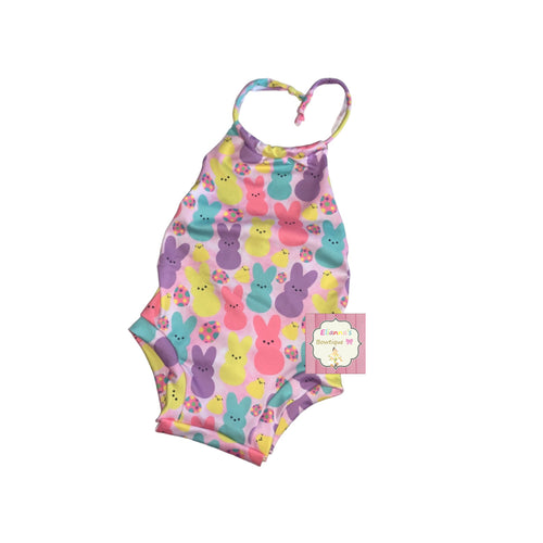 Easter halter leotard / pascua/ peeps