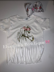 horses T-shirt/ caballos/ floral/mommy and me/fringe/cowgirl