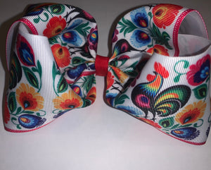 Rooster hair bow/gallo