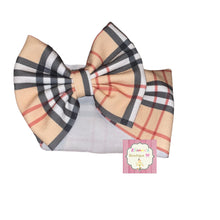Load image into Gallery viewer, Baby kaki plaid headwrap
