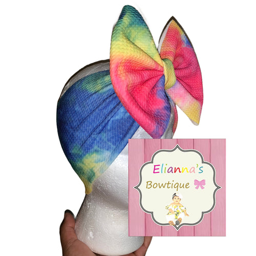 Tye dye headwrap/headband/clip bow