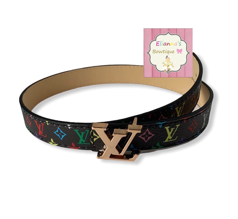 Black Multicolor LV belt /unisex /baby / toddler/belts