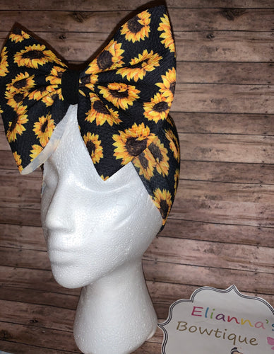 Black Sunflower headwrap/ headband / /girasoles