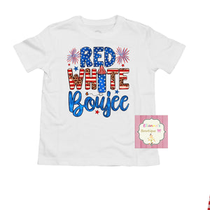 4th of july shirt/ red white boujee