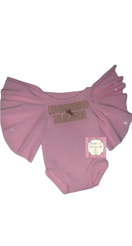 Light pink Rodeo Babe bell sleeve shirt / rosita