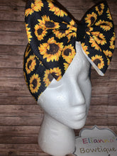 Load image into Gallery viewer, Black Sunflower headwrap/ headband / /girasoles