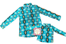 Cargar imagen en el visor de la galería, Blue Aztec print boys shirt /Men and kids shirt/niño/ button up shirt/cowboy