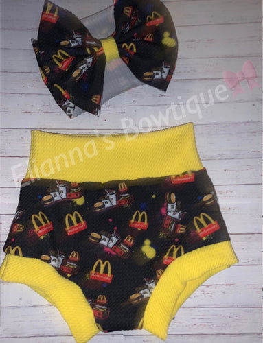 Baby Mcdonald's Set headwrap & Bummie / - Elianna's Bowtique