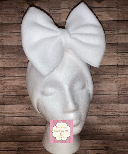 White solid color warm headwrap/cold/baby/adult headband/like 