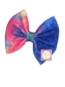 Tye dye headwrap/headband/clip bow