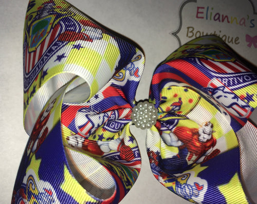 Las chivas ralladas de Guadalajara hair bow - Elianna's Bowtique