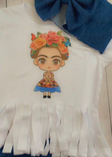 Frida Kahlo shirt /adult/kids/fringe