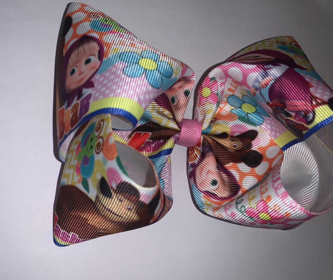 Masha and the bear hair bow/masha y el oso