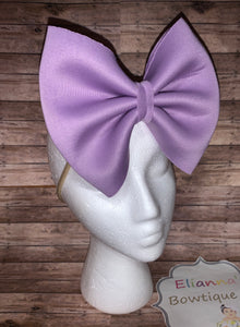 Baby  puff nylon headband bow/ lavander / purple