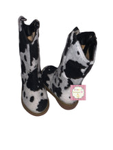 Load image into Gallery viewer, Cow print girls boots/toddler/cowgirl/botas