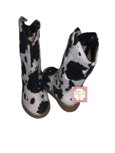 Cow print girls boots/toddler/cowgirl/botas