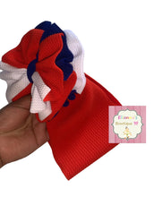 Load image into Gallery viewer, 4th of july  Shredded headwrap/solid headwrap