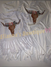 Load image into Gallery viewer, Bull head shirt/girls /mommyandme/ /camisas/fringe/cheetha