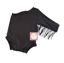 Cargar imagen en el visor de la galería, One shoulder leotard/ black leotard/fringe/western/cowgirl