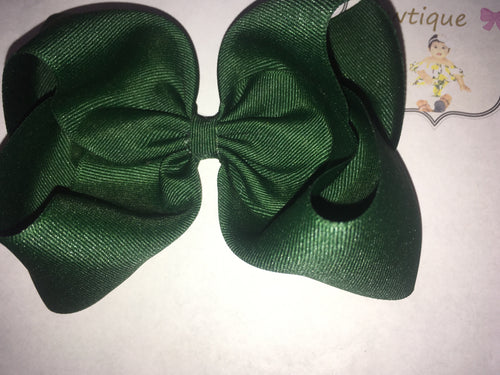 Green solid hair bow