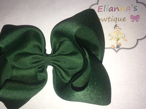 Green solid hair bow