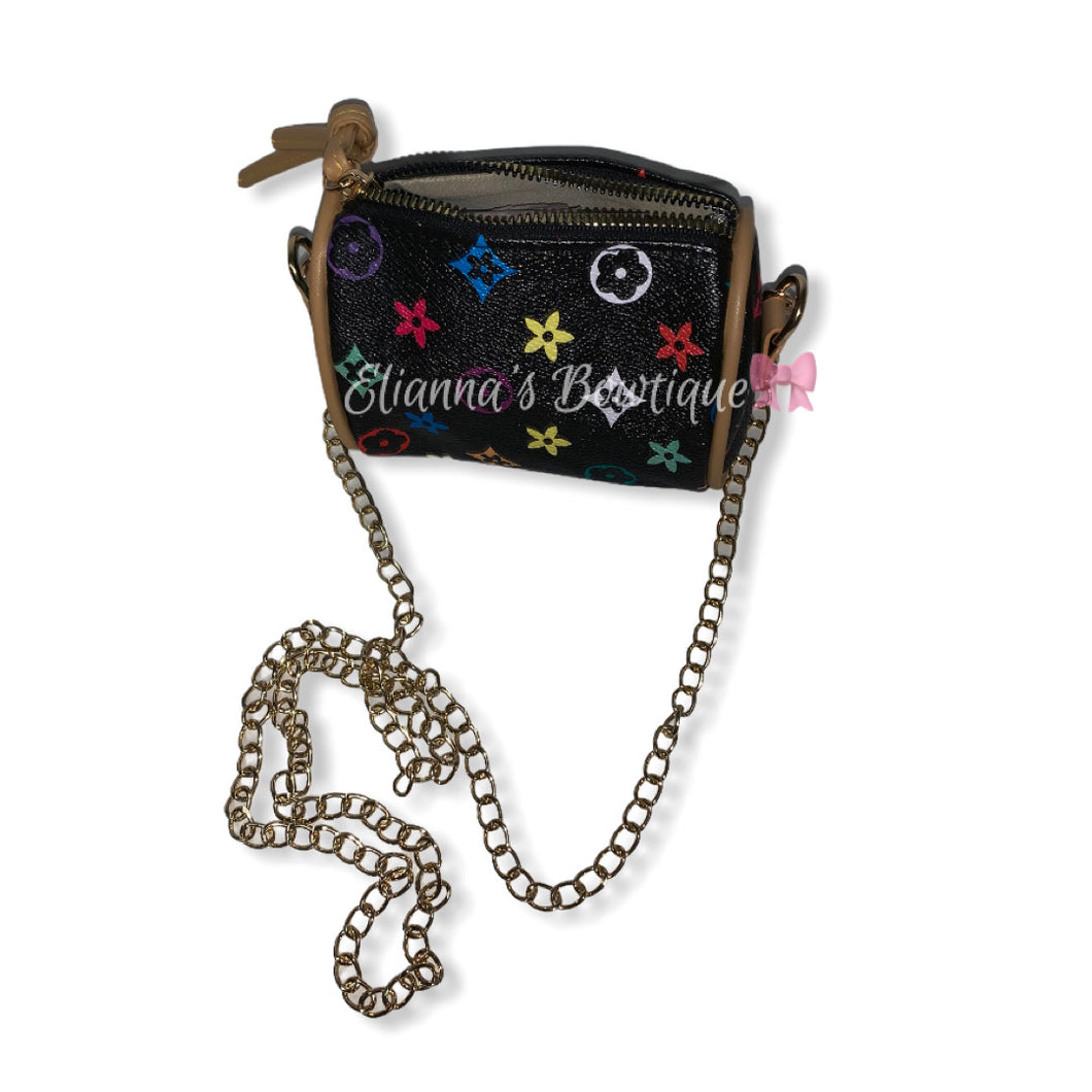 black Multi-color small girls purse /bag/bolsa