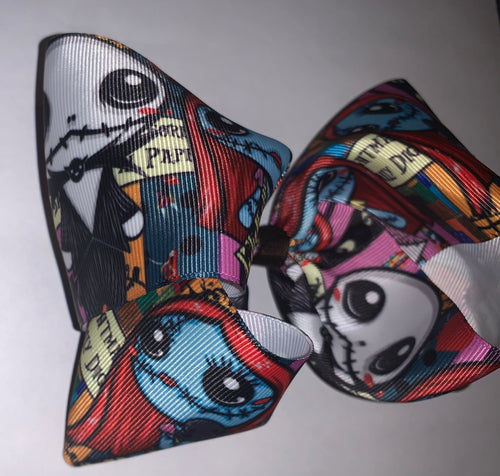 Halloween /Jack and sally hair bow