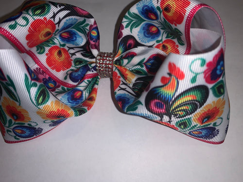 Rooster hair bow/gallo