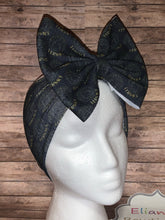 Cargar imagen en el visor de la galería, Black boujee headwrap/headband/bow