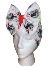 Load image into Gallery viewer, Christmas cow headwrap/headband//bow/navidad