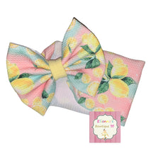 Load image into Gallery viewer, Baby pink lemon headwrap/summer/fruta/limon