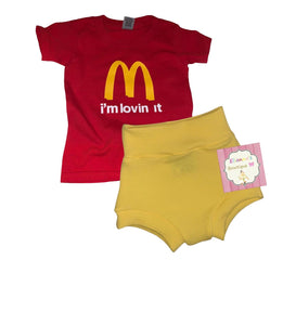 I'm lovin it set shirt and bummie/Mcdonald's