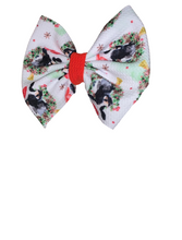 Load image into Gallery viewer, Christmas cow headwrap/headband//bow/navidad