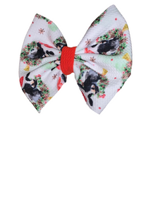 Christmas cow headwrap/headband//bow/navidad