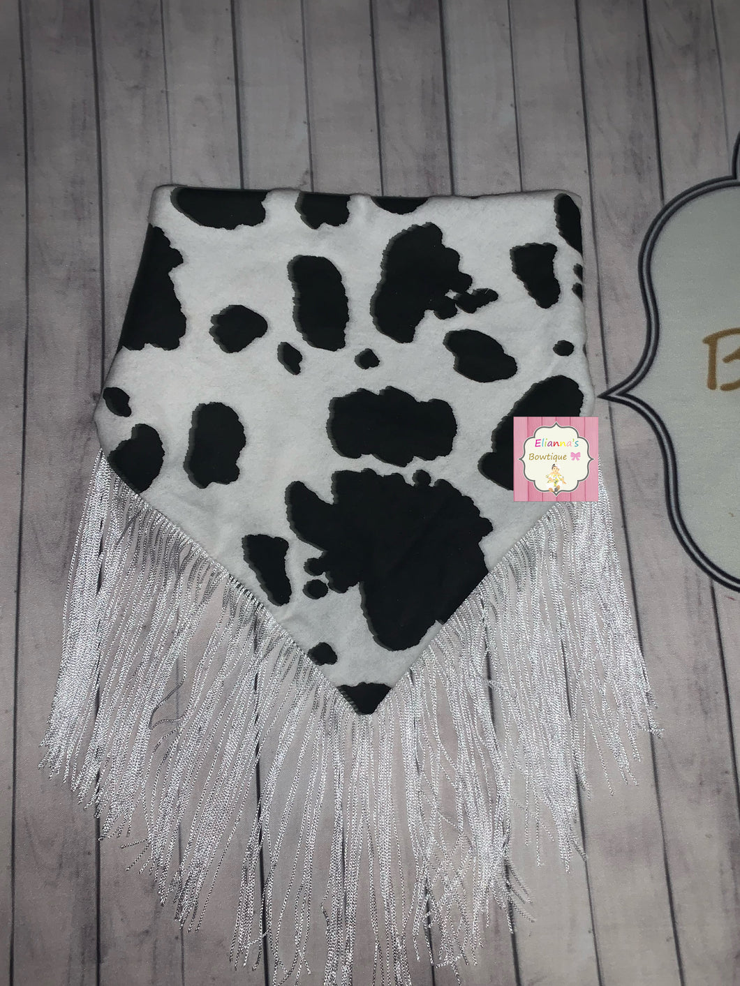 Kids wildrag /cow print/fringe/