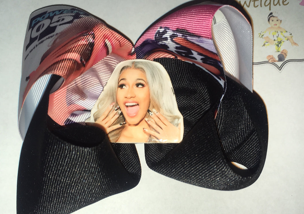 Cardi b Black Hair bow - Elianna's Bowtique